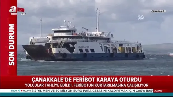 Çanakkale'de feribot karaya oturdu! | Video