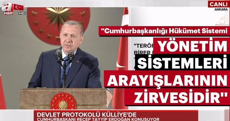 Son dakika: Cumhurbaşkanı Erdoğan: Cumhurbaşkanlığı hükümet sistemi yönetim sistemlerinin zirvesidir