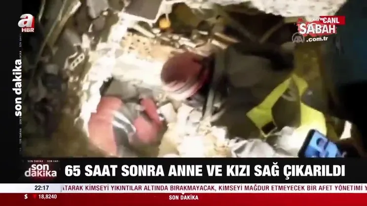 Elbistan’da 65 saat sonra anne ve kızı sağ çıkarıldı | Video