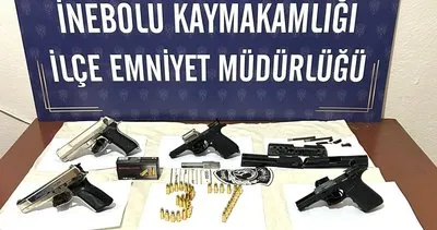 İnebolu polisinden ruhsatsız tabanca operasyonu