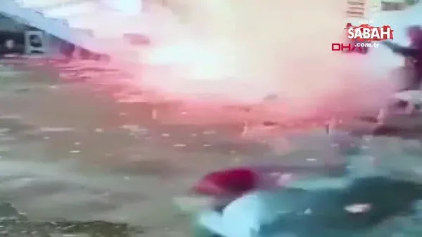 İzmir'de ateşin yanına bırakılan konservenin bomba gibi patlama anı kamerada!