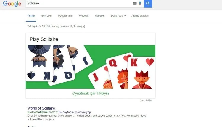 Google üzerinden bu oyunları oynayabilirsiniz