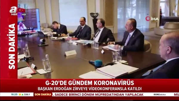 Başkan Erdoğan, corona virüs nedeniyle video konferansla G20 Liderler Zirvesi'ne katıldı | Video