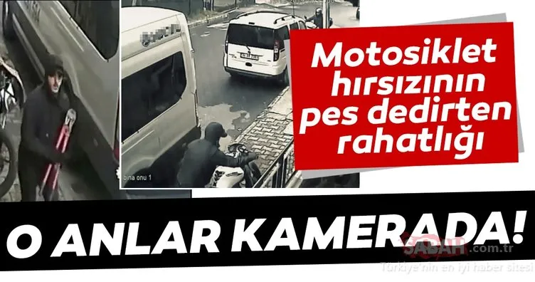 Eyüpsultan’da motosiklet hırsızının pes dedirten rahatlığı kamerada