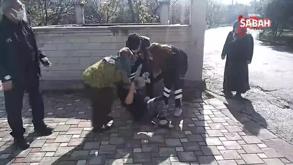 Şiddet mağduru kadının annesi kavgada bayıldı | Video