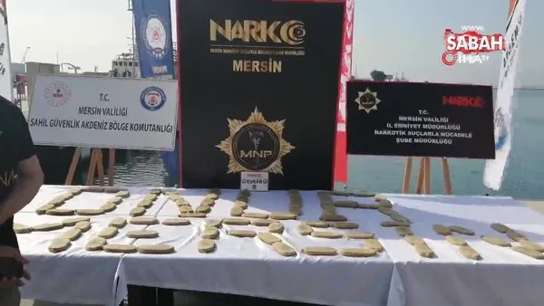 Akdeniz'de ele geçirilen 1,5 ton uyuşturucu Mersin'de sergilendi