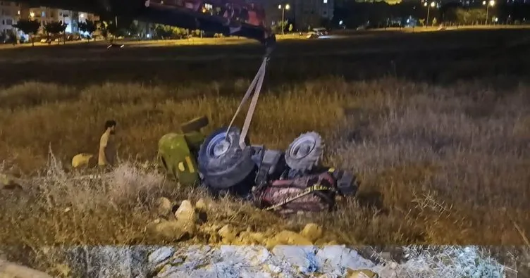 Traktör takla attı sürücü yaşamını yitirdi