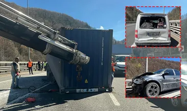 TEM Otoyolu’nda zincirleme kaza! 5 araç birbirine girdi: Yaralılar var! #bolu