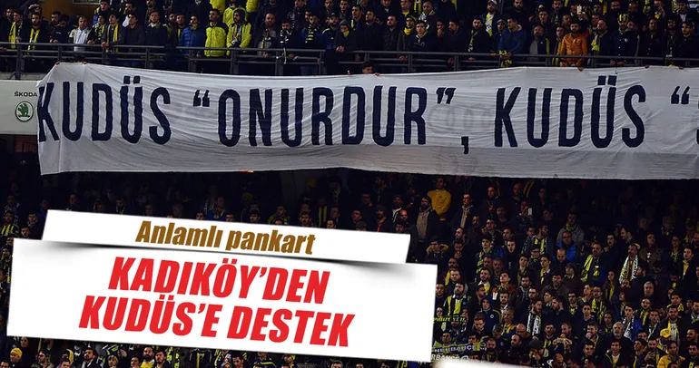 Fenerbahçeli taraftarlardan pankartla Filistine destek