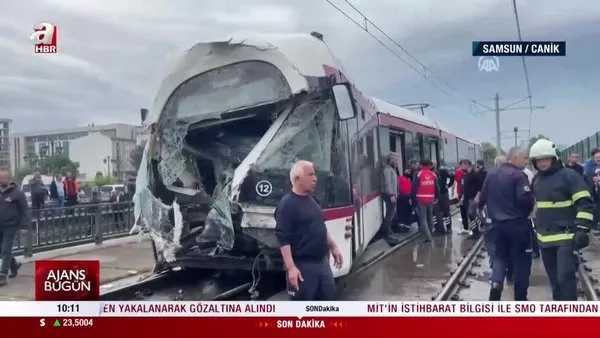 Samsun'da iki tramvay kafa kafaya çarpıştı! Çok sayıda yaralı var | Video