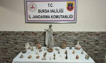 Bursa’da tarihi eser operasyonu: 29 obje ve heykel ele geçirildi #bursa