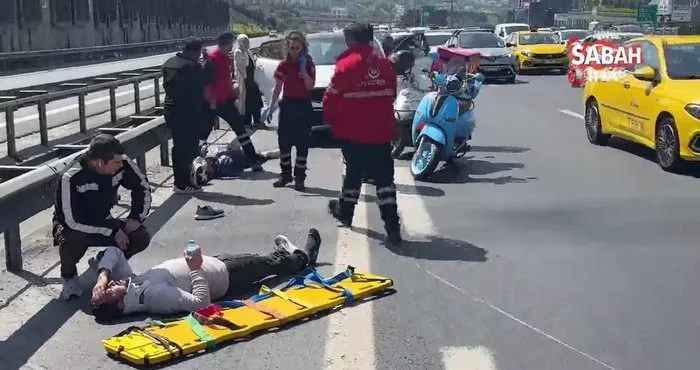 TEM Otoyolu’nda feci kaza: Yaralılar acı içerisinde yerde kıvrandı | Video