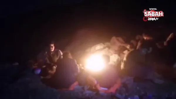 Jandarma mahsur kalan 15 düzensiz göçmeni kurtardı | Video