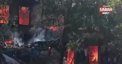 Bolu’da iki katlı ahşap ev alev alev yandı | Video