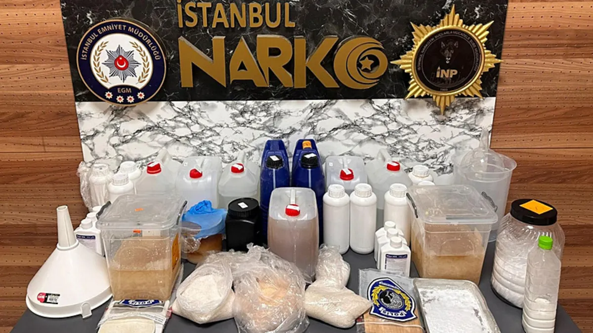 İstanbul'da narkotik operasyonu sonucu ele geçirilen uyuşturucu maddeler