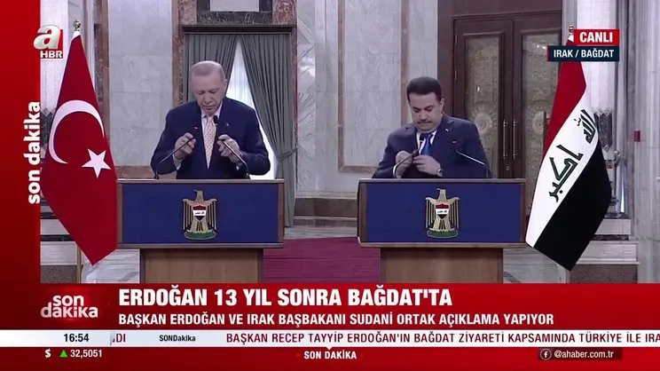 Son Dakika: Başkan Erdoğan'dan Sudani ile ortak basın toplantısında çok net mesaj! PKK Irak'tan silinecek... | Video
