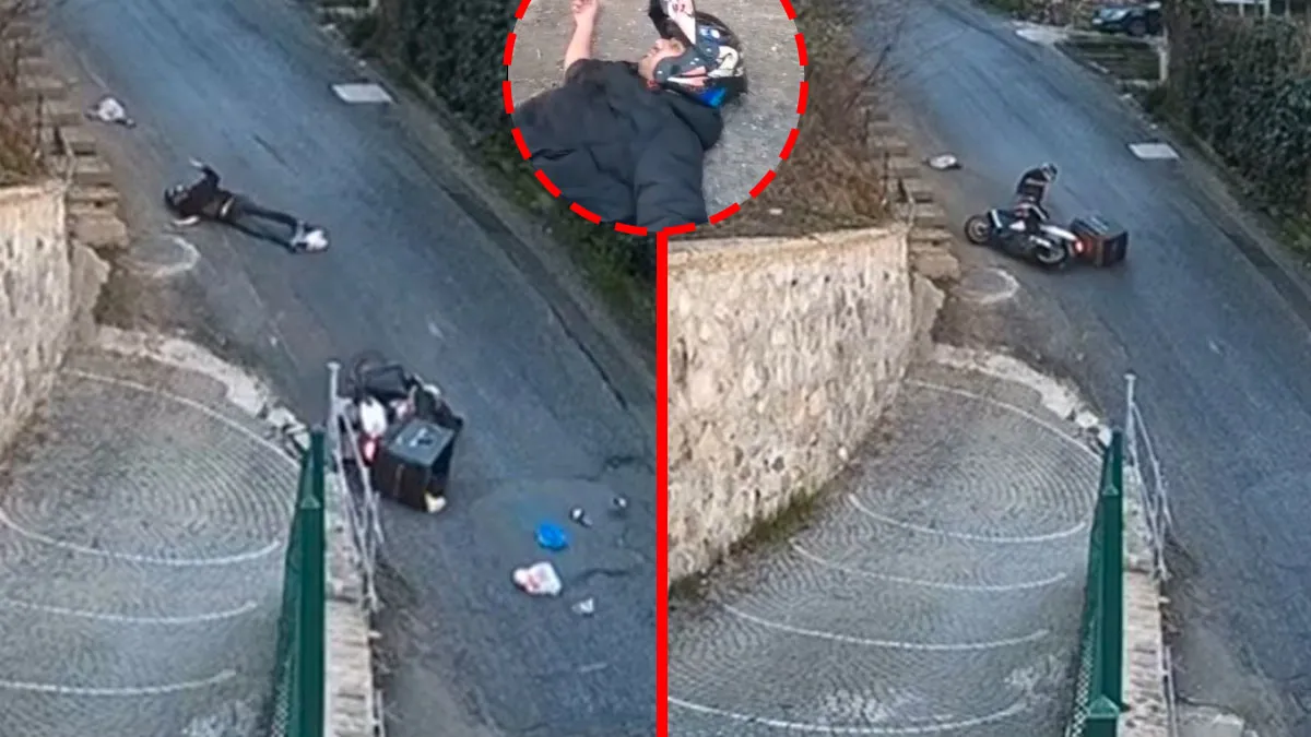 Sarıyer’de bozuk yol facianın eşiğine getirdi! Sürücünün metrelerce savrulduğu kaza kamerada… Sarıyer’de bozuk yol facianın eşiğine getirdi! Sürücünün metrelerce savrulduğu kaza kamerada…