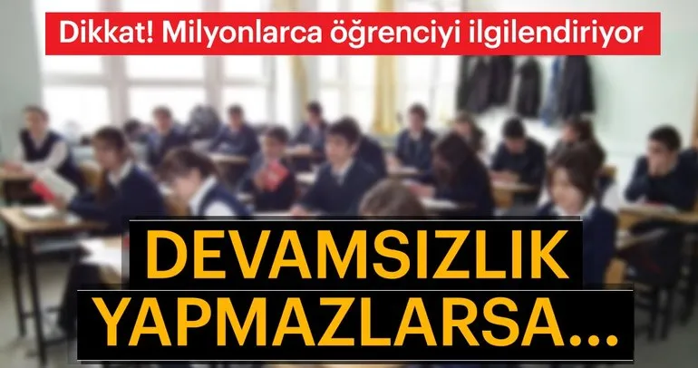 Milli Eğitim Bakanlığı müjdeledi! Devamsızlık yapmayan öğrenci ödüllendirilecek