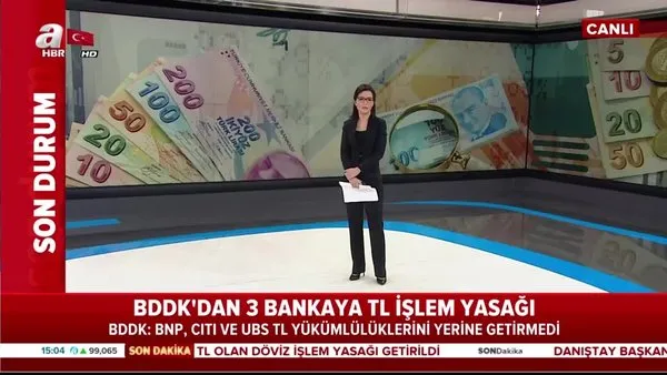 BDDK 3 bankaya Türk Lirası ile işlem yasağı getirdi! BNP Paribas, Citibank, UBS | Video