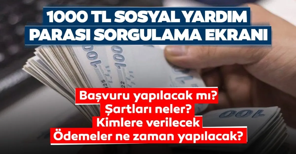 Son Dakika 1000 Tl Sosyal Yardim Parasi Sorgulama E Devlet Sayfasi 1000 Tl Yardim Parasi Basvuru Nasil Yapilir Kimlere Verilecek Ve Sartlari Neler Son Dakika Haberler