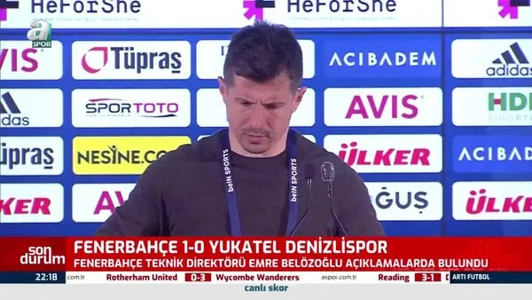 Fenerbahçe Teknik Sorumlusu Emre Belözoğlu: Reaksiyon verdik