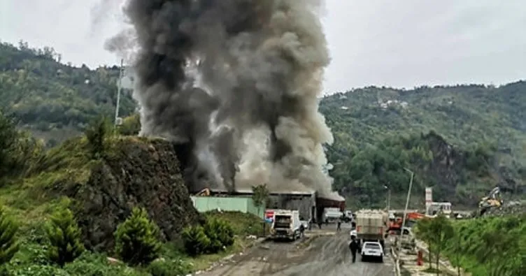 Giresun’da katı atık bertaraf tesisinde korkutan yangın