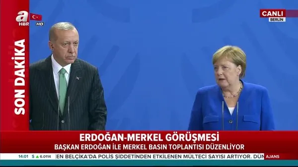 Erdoğan ve Merkel ortak basın açıklamasında bulundu