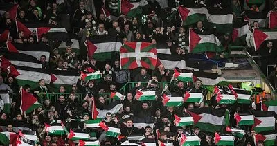 Celtic kulübüne taraftarından tokat gibi cevap! Tribünler Filistin bayraklarıyla doldu...