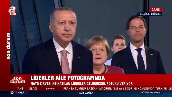 SON DAKİKA: Başkan Erdoğan NATO Zirvesi'nde geleneksel aile fotoğrafı çekimine katıldı