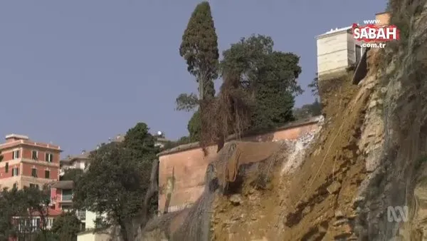 İtalya'da uçurumun üzerindeki mezarlık çöktü. Yüzlerce tabut denize döküldü | Video