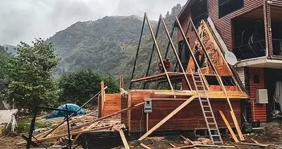 Fırtınada riskli binalar kaldırılıyor #rize