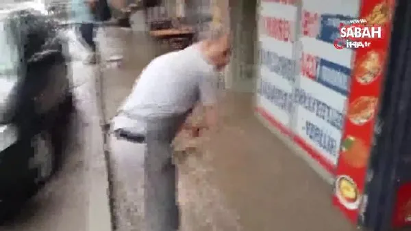 İspir’de sağanak yağış sonrası işyerlerini su bastı | Video