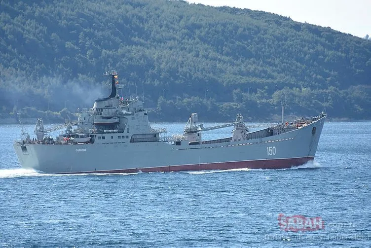 Rus savaş gemisi ’Saratov’, Çanakkale Boğazı’ndan geçti