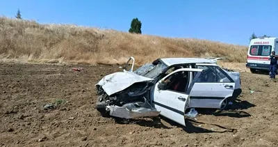 Otomobil takla atıp tarlaya uçtu! 2 yaralı #kirsehir