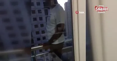 Rezidansın 18. katından alt kattaki balkonlara atlayarak polisten böyle kaçtı | Video