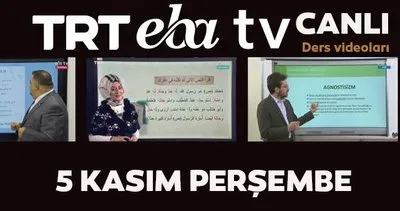 TRT EBA TV izle! 5 Kasım Perşembe Ortaokul, İlkokul, Lise dersleri ’Uzaktan Eğitim’ canlı yayın: EBA TV ders programı | Video