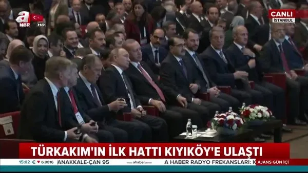 TürkAkım töreni için Cumhurbaşkanı Erdoğan ve Rusya Devlet Başkanı Putin salona böyle geldi