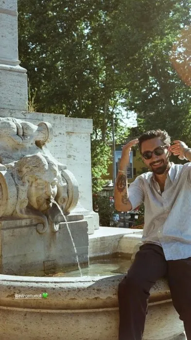 Roma sokaklarında aşk! Alina Boz ve Umut Evirgen’den romantik pozlar