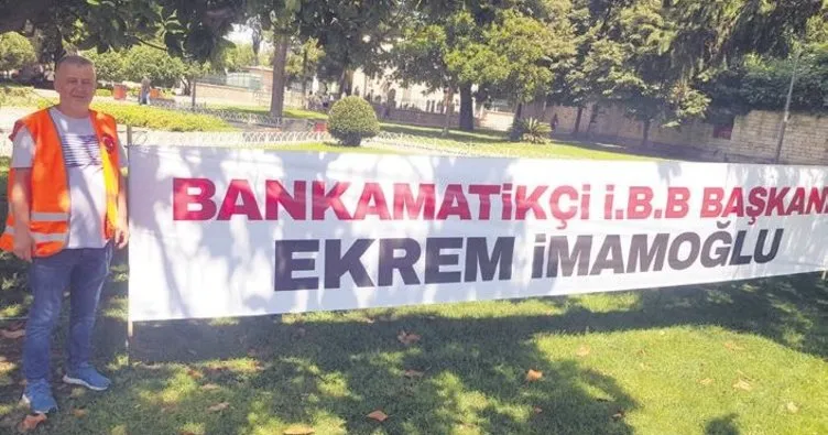 Eski işçiden İmamoğlu’na pankartlı protesto