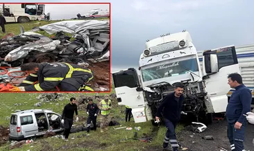Şanlıurfa’da sabah saatlerinde feci kaza: TIR ile çarpışan araç hurdaya döndü! 2 kişi hayatını kaybetti