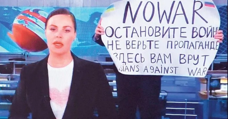 Rus TV’sinde canlı yayında protesto