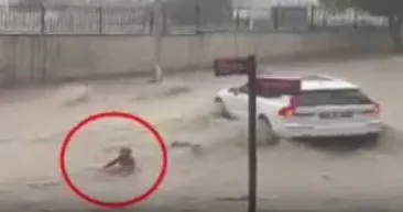 Ankara’da sel faciası: Küçük çocuk aracın altında sıkıştı!