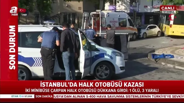 İstanbul Sancaktepe'de halk otobüsü servis minibüsüne çarpıp dükkana girdi: 1 ölü, 3 yaralı!