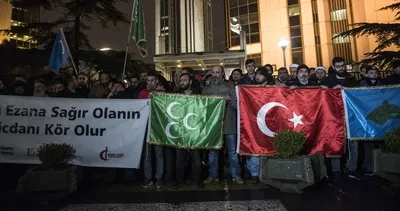 İsrail Konsolosluğu önünde ezan protestosu!