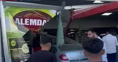 Şanlıurfa'da otomobil iş yerine daldı #sanliurfa