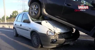Eyüpsultan’da zincirleme kazada ilginç görüntü kamerada | Video