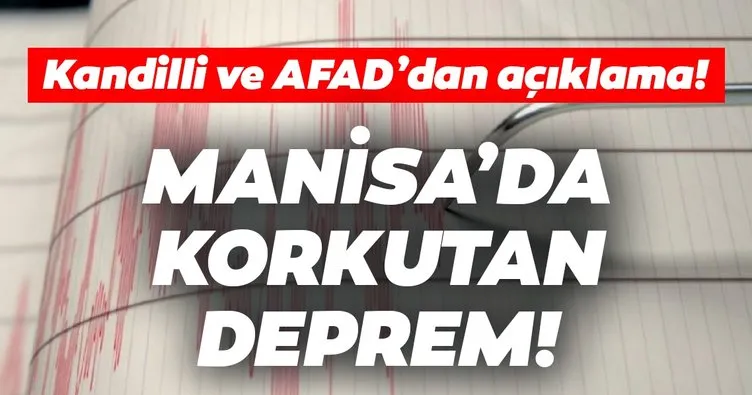 SON DAKİKA HABERİ: Manisa'da korkutan deprem! AFAD ve ...