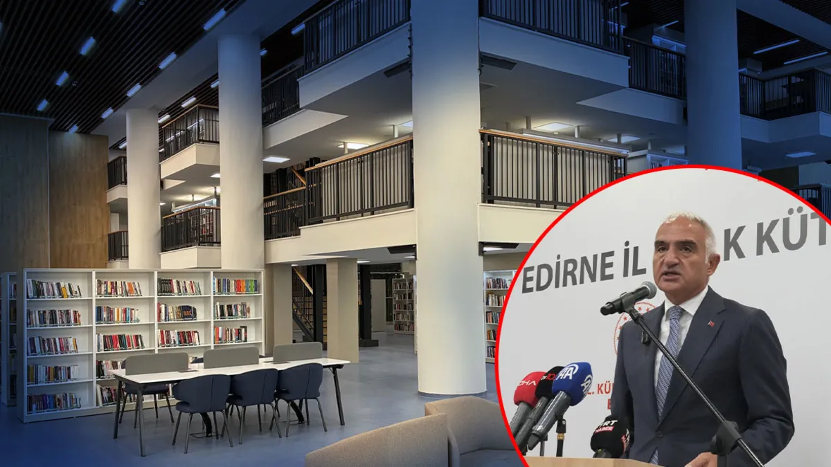 Edirne’ye 8 bin 812 metrekarelik yeni bilgi merkezi: Bakan Ersoy 160 bin kitap kapasiteli dev kütüphaneyi açtı