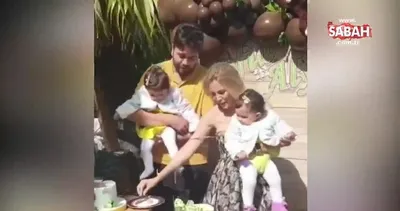 Seray Sever kızları Sofia ve Alya’nın birinci yaşını kutladı! | Video