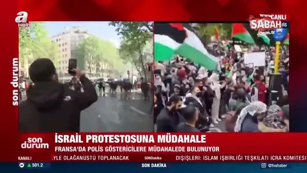 Fransa'da polis, Filistin'e destek gösterisine müdahale etti